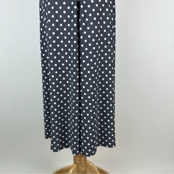 Lauren Ralph Lauren Gray White Polka Dot Jersey Dress Size 10 - Picture 7 of 10